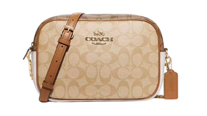 Jamie Camera Bag In Blocked Signature Canvas Gold
